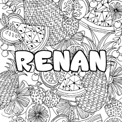 RENAN - Fruits mandala background coloring