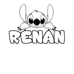 Coloring page first name RENAN - Stitch background