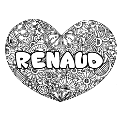 RENAUD - Heart mandala background coloring