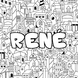 REN&Eacute; - City background coloring