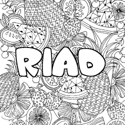 RIAD - Fruits mandala background coloring