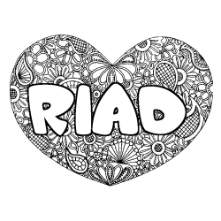 RIAD - Heart mandala background coloring