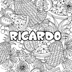 RICARDO - Fruits mandala background coloring