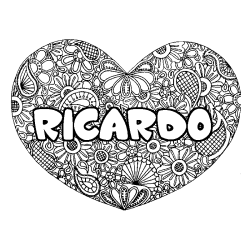 RICARDO - Heart mandala background coloring