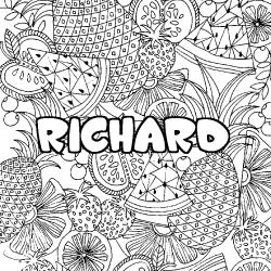 RICHARD - Fruits mandala background coloring