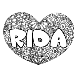 RIDA - Heart mandala background coloring