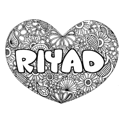 RIYAD - Heart mandala background coloring