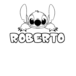 Coloring page first name ROBERTO - Stitch background