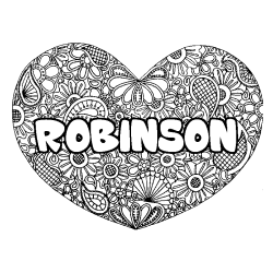 ROBINSON - Heart mandala background coloring