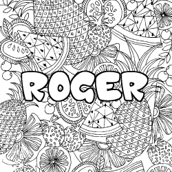 ROGER - Fruits mandala background coloring