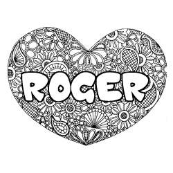 ROGER - Heart mandala background coloring