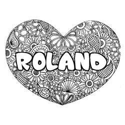 ROLAND - Heart mandala background coloring