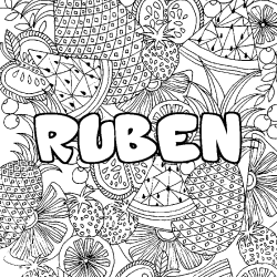 RUBEN - Fruits mandala background coloring