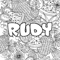 RUDY - Fruits mandala background coloring