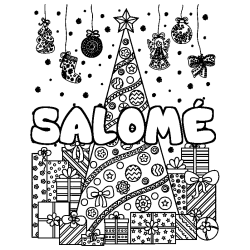 SALOM&Eacute; - Christmas tree and presents background coloring