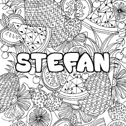 STEFAN - Fruits mandala background coloring