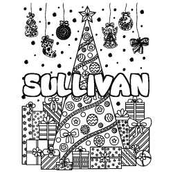 SULLIVAN - Christmas tree and presents background coloring