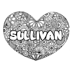 SULLIVAN - Heart mandala background coloring