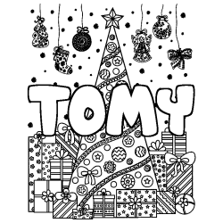 TOMY - Christmas tree and presents background coloring