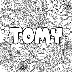 TOMY - Fruits mandala background coloring