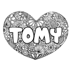 TOMY - Heart mandala background coloring