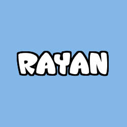 Coloring page first name RAYAN