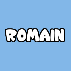 Coloring page first name ROMAIN