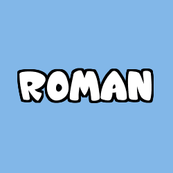 Coloring page first name ROMAN