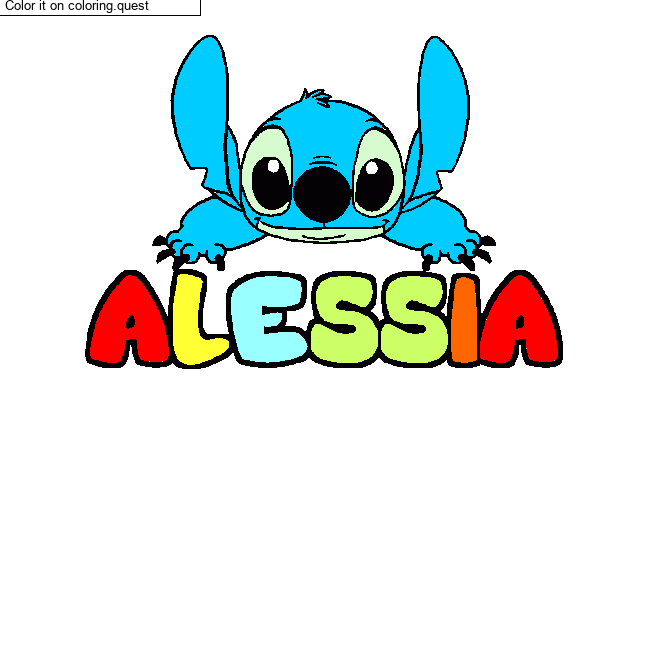 Coloring page first name ALESSIA - Stitch background by a guest