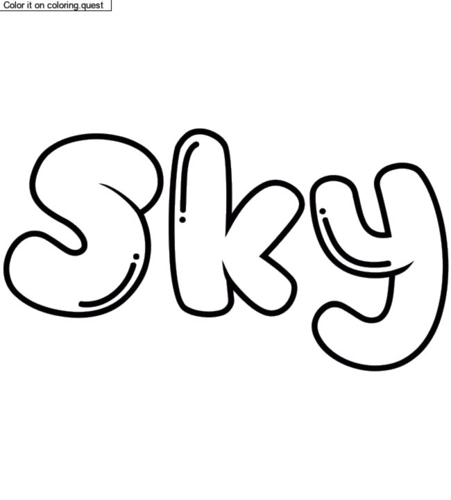 Coloriage prénom personnalisé "Sky" by a guest