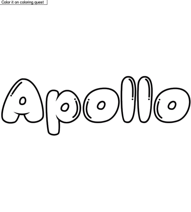 Coloriage prénom personnalisé "Apollo" by a guest