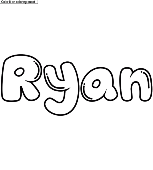 Coloriage prénom personnalisé "Ryan" by a guest