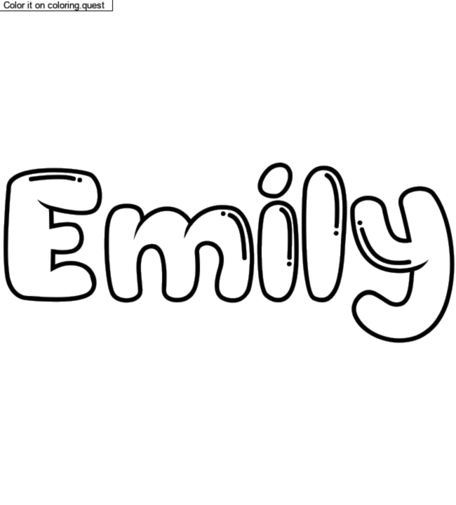 Coloriage prénom personnalisé "Emily" by a guest