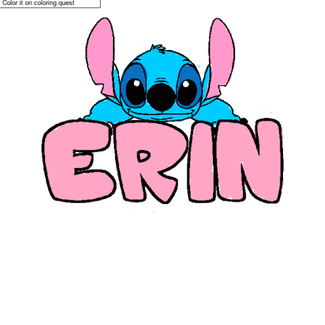 Coloring page first name ERIN - Stitch background by a guest